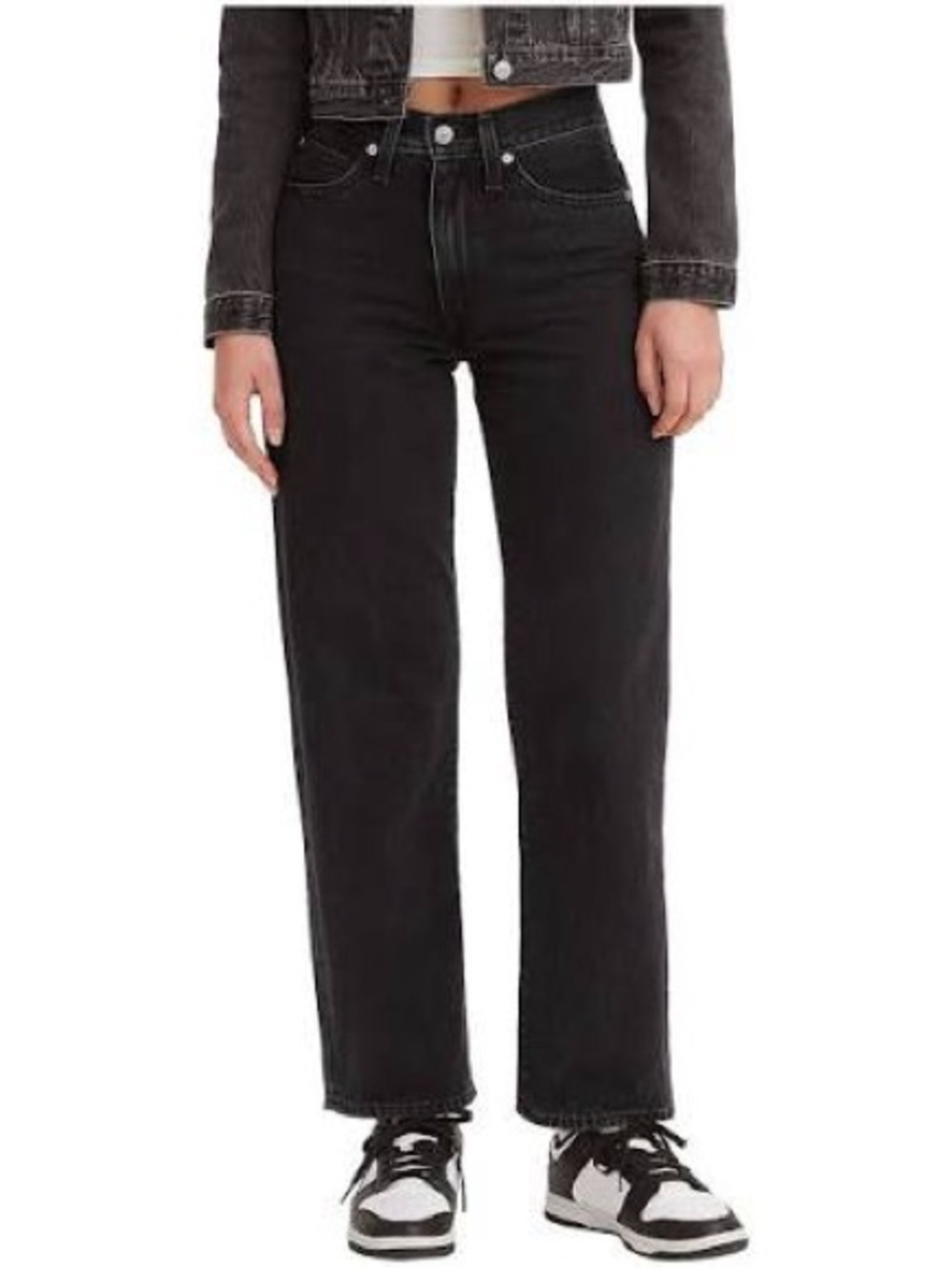 Levi’s 94 Baggy Mid Rise Straight-Leg Black Jeans - Women